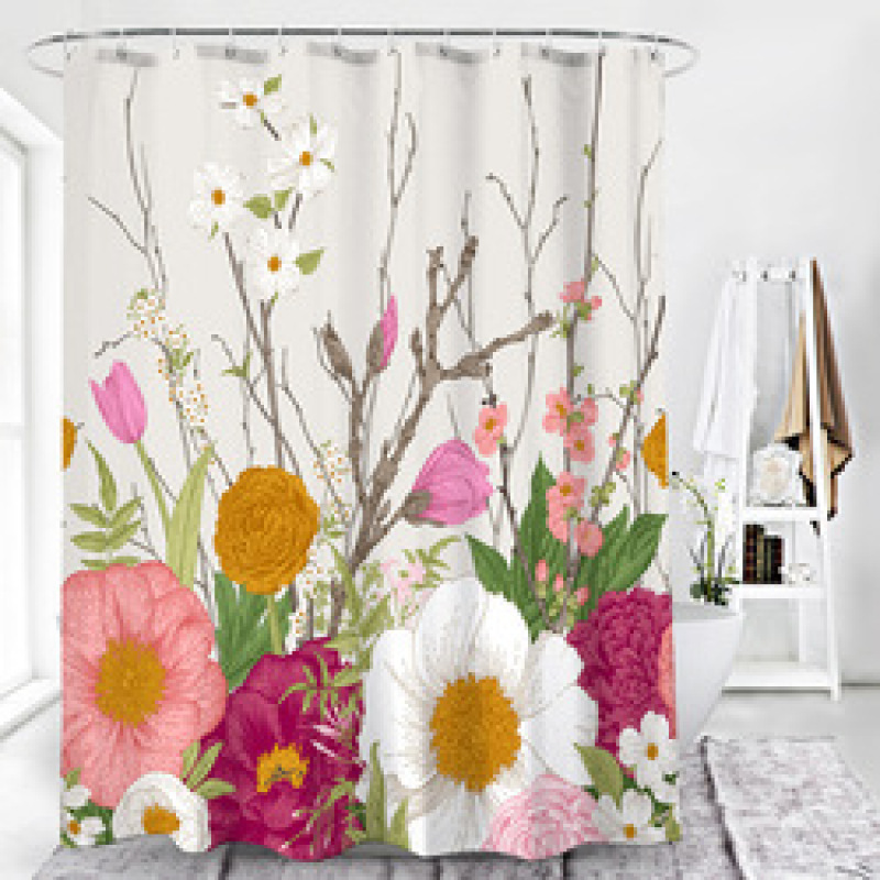Drop shipping can custom Factory direct sale shower curtain ,polyester bathroom curtain for sale