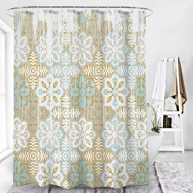Drop shipping can custom Factory direct sale shower curtain ,polyester bathroom curtain for sale