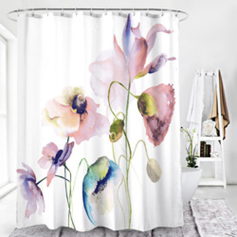Drop shipping can custom Factory direct sale shower curtain ,polyester bathroom curtain for sale