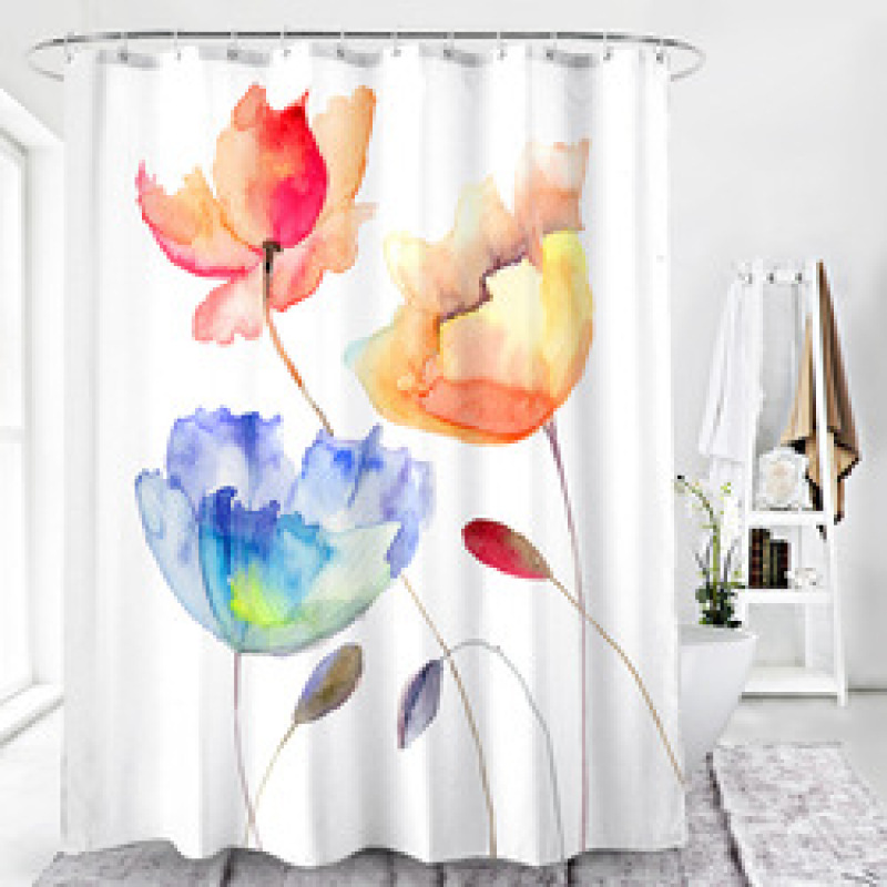 Drop shipping can custom Factory direct sale shower curtain ,polyester bathroom curtain for sale