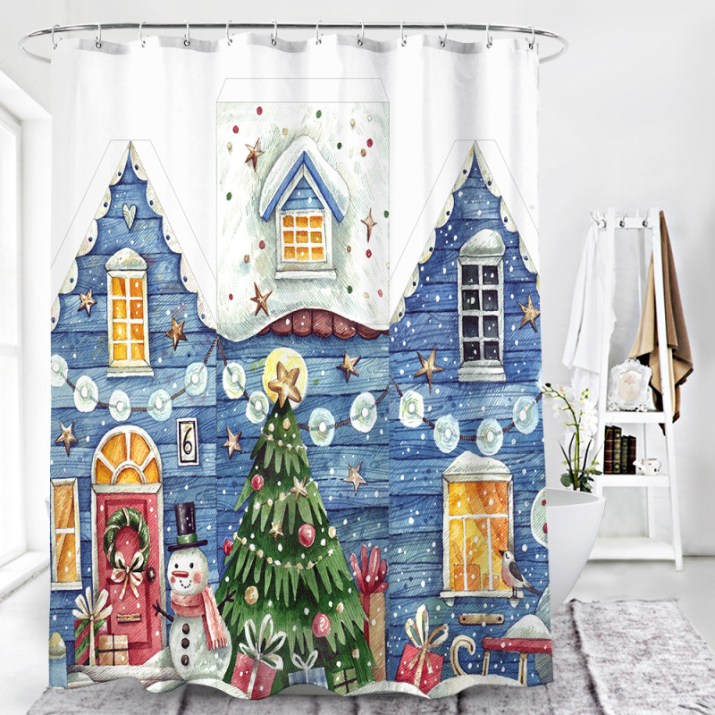 Drop shipping can custom Factory direct sale shower curtain ,polyester bathroom curtain for sale