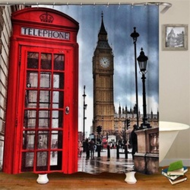 Cheap Digital Print Bathroom Curtain Set Shower, New Boy Shower Curtain Hotel/