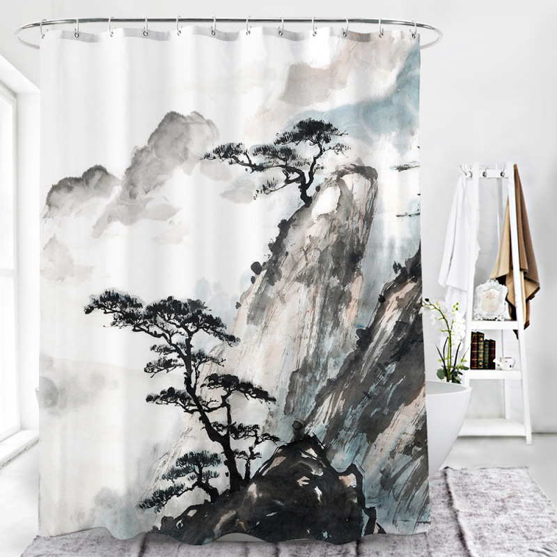 digital printed textile shower curtain, Better Design Digital Print Texteil Shower Curtains For Bathroom