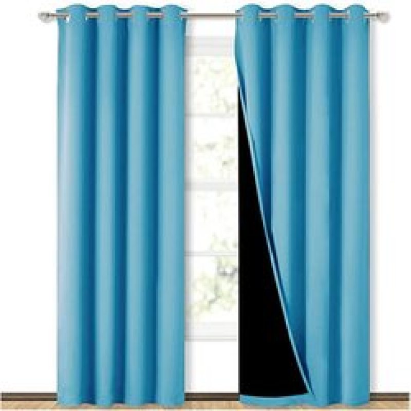 Custom Bedroom Excellent Light-blocking 100%Blackout Grommet Curtain, Polyester Drop Thermal Insulated Solid Window Curtain