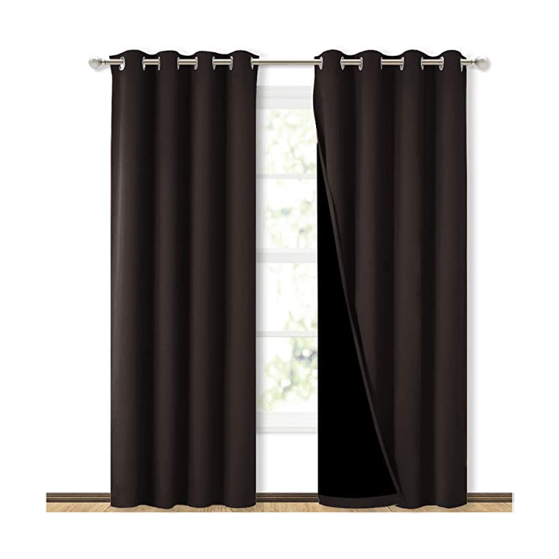 Custom Bedroom Excellent Light-blocking 100%Blackout Grommet Curtain, Polyester Drop Thermal Insulated Solid Window Curtain