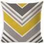 Farmhouse Burlap Square Cushion Covers for Sofa, Bench, Bed, Auto Seat, Yellow/grey Modern Simple Geometric Style Cotton Linen
