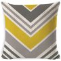 Farmhouse Burlap Square Cushion Covers for Sofa, Bench, Bed, Auto Seat, Yellow/grey Modern Simple Geometric Style Cotton Linen