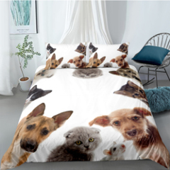 Wholesale Kids Cartoon Comforter Set Bedding, 4 Pcs Cat 3D Set Bedding/