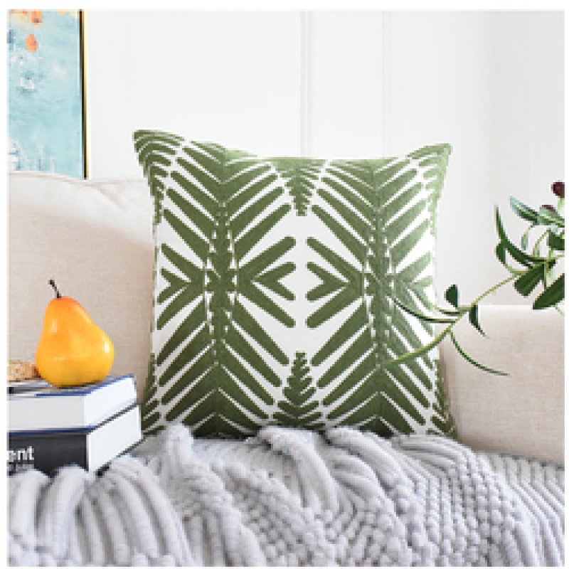 Wholesale Cheap 45*45cm 3D Leaf Cushion Cover, Embroidery Cotton Cartoon Cushion Cover /