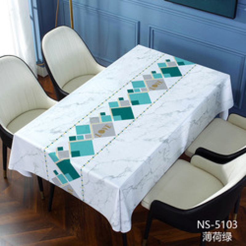 Hotel Quality luxury leather  household waterproof and free washing PVC tablecloth for hotel
