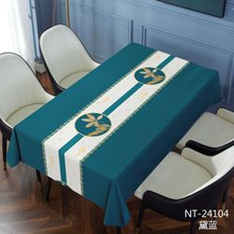 Hotel Quality luxury leather  household waterproof and free washing PVC tablecloth for hotel