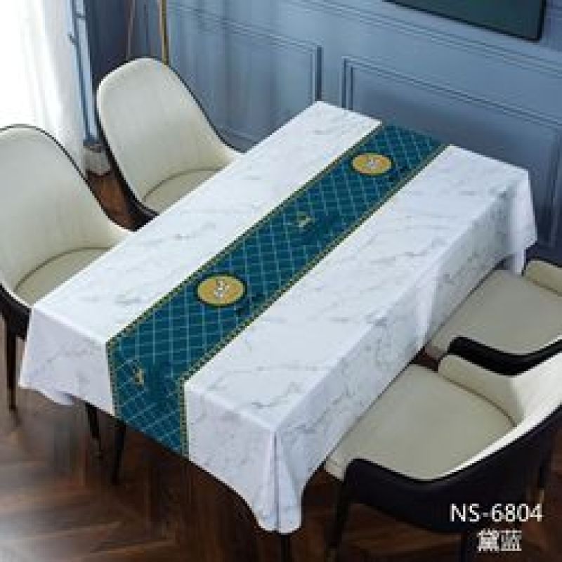 Hotel Quality luxury leather  household waterproof and free washing PVC tablecloth for hotel