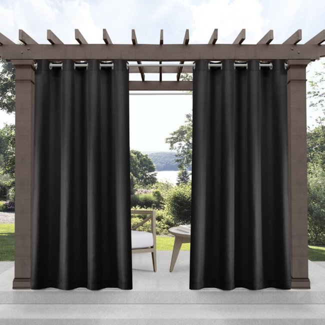 Grommet Panels Set of 2 wedding pvc outdoor curtain, wind doesnt blow them up sunbed outdoor blackout curtain /