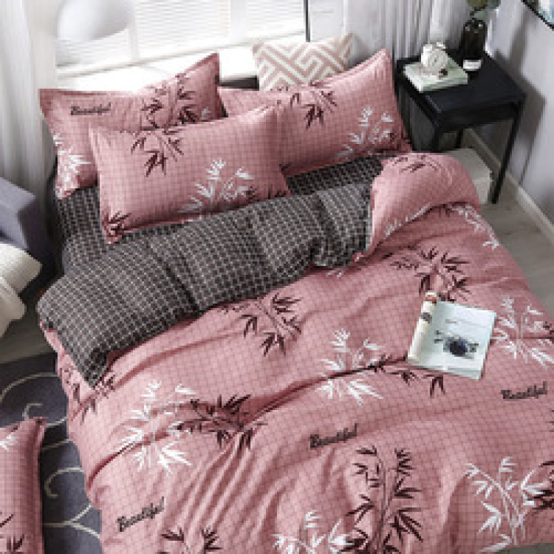 Amazon Hot Sale Printed 4 Piece Bed Sheet Set, Bed Sheet Cotton Set Bedding Set/