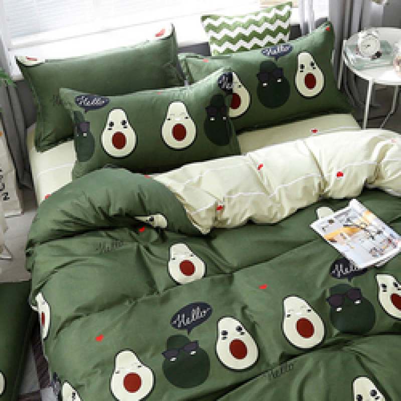 Amazon Hot Sale Printed 4 Piece Bed Sheet Set, Bed Sheet Cotton Set Bedding Set/