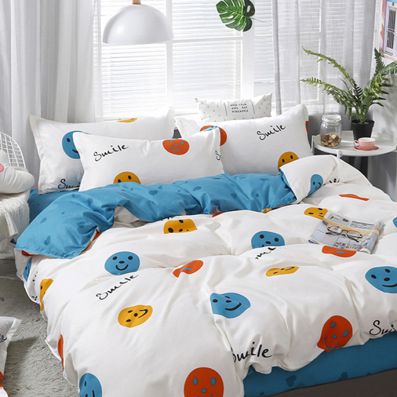 Amazon Hot Sale Printed 4 Piece Bed Sheet Set, Bed Sheet Cotton Set Bedding Set/