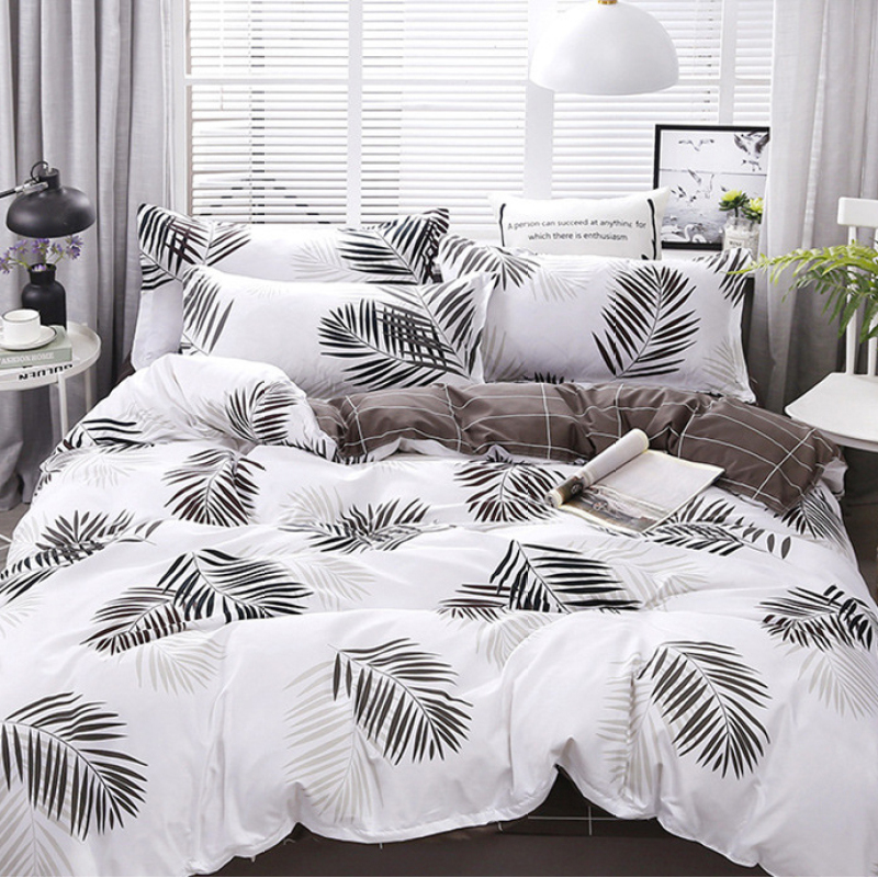 Amazon Hot Sale Printed 4 Piece Bed Sheet Set, Bed Sheet Cotton Set Bedding Set/