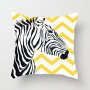 Modern Yellow Gray Geometric Striped Pattern Cushion Cover,  Thicken Short Velvet Cushion Cover/
