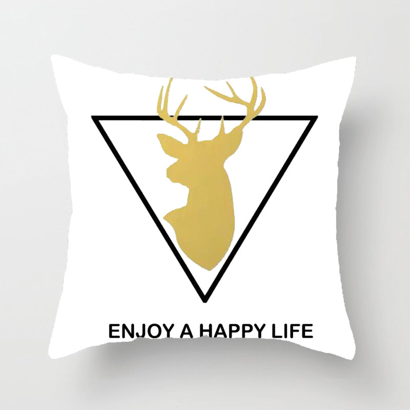 Modern Yellow Gray Geometric Striped Pattern Cushion Cover,  Thicken Short Velvet Cushion Cover/