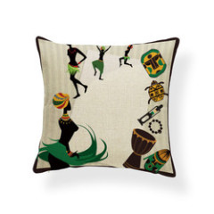 Wholesale African Tribal Women Digital Print Throw Pillow Cases Waist Cushion Covers Home Decor, Sofa Office Seat Cushion Cover/