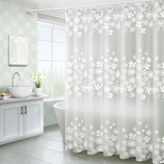 White Small Fresh Floral Fashion Shower Curtain, White Floral Minimalist Shower Curtain/