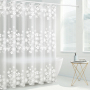 White Small Fresh Floral Fashion Shower Curtain, White Floral Minimalist Shower Curtain/