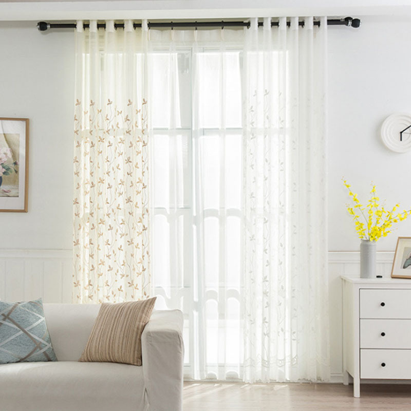 stocklot sheer hotel 92x90 in organza fabric for curtain, sheer voile organza embroidered sheer curtains