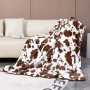 Cow Print Throw Blanket Fashion Heart Pattern Rabbit Shaggy Fuzzy Fur Thick Soft Warm Blankets for Bed Sofa Cover Kids Adults