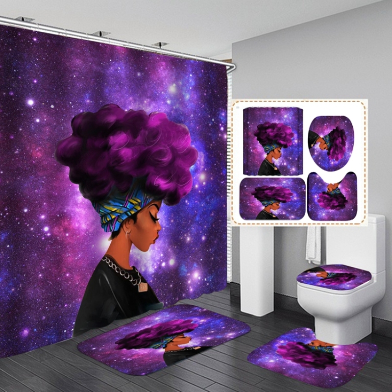 African Print Shower Curtain Bathroom Sets, Custom Design Bathroom Shower Curtain Sets