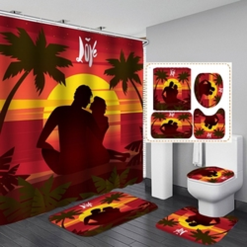 African Print Shower Curtain Bathroom Sets, Custom Design Bathroom Shower Curtain Sets