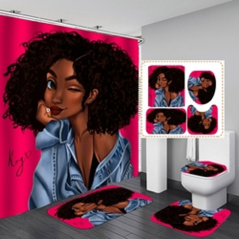African Print Shower Curtain Bathroom Sets, Custom Design Bathroom Shower Curtain Sets