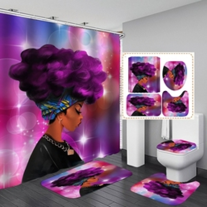 African Print Shower Curtain Bathroom Sets, Custom Design Bathroom Shower Curtain Sets