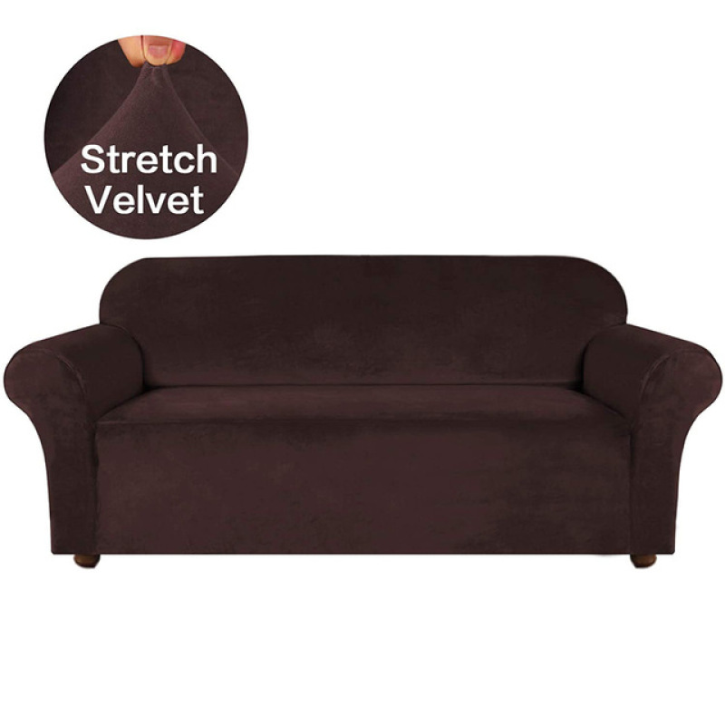 Velvet Stretch Sofa Cover for Living Room Couch Slipcover Furniture Protector Case Sofa Cover Elastic 1/2/3/4 Seater