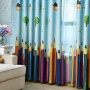 colored pencils digital print soundproof 100%polyester blackout curtain for hotel