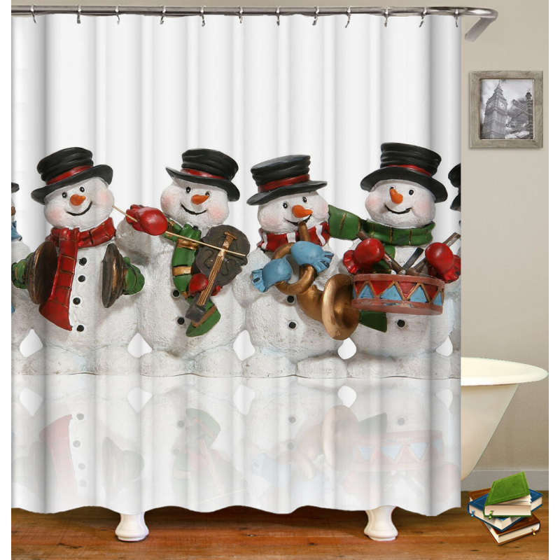 Drop Shipping Christmas bathroom Printed Shower Curtain for Bathroom DecorationPolyester Fabric Bathroom Shower Curtain Li/