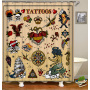 Drop Shipping Christmas bathroom Printed Shower Curtain for Bathroom DecorationPolyester Fabric Bathroom Shower Curtain Li/