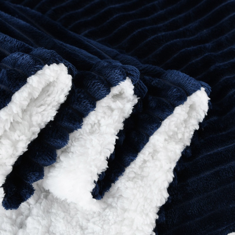 High Quality Heavy Throw Blanket, 100% Polyester Hot Selling Stripe Flannel Fleece Blanket For Bed Sofa/