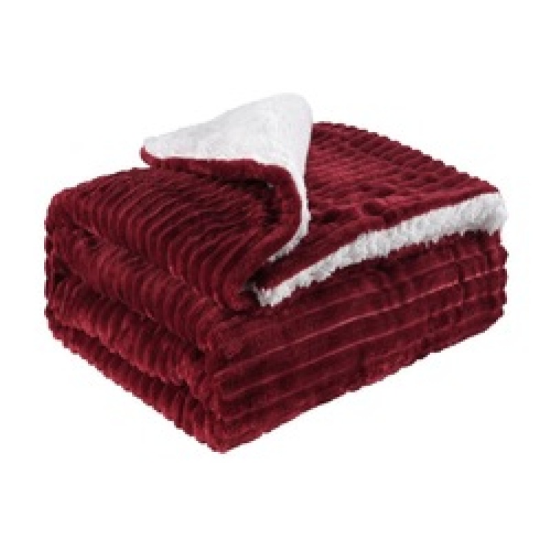 High Quality Heavy Throw Blanket, 100% Polyester Hot Selling Stripe Flannel Fleece Blanket For Bed Sofa/