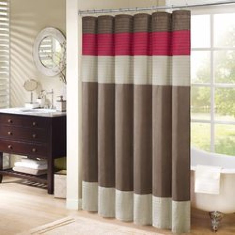 Bathroom shower rayon stitching stripe modern microfiber shower curtain,Extra Long Shower Curtain With Small Eyelet