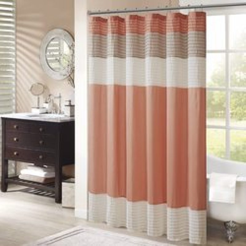 Bathroom shower rayon stitching stripe modern microfiber shower curtain,Extra Long Shower Curtain With Small Eyelet