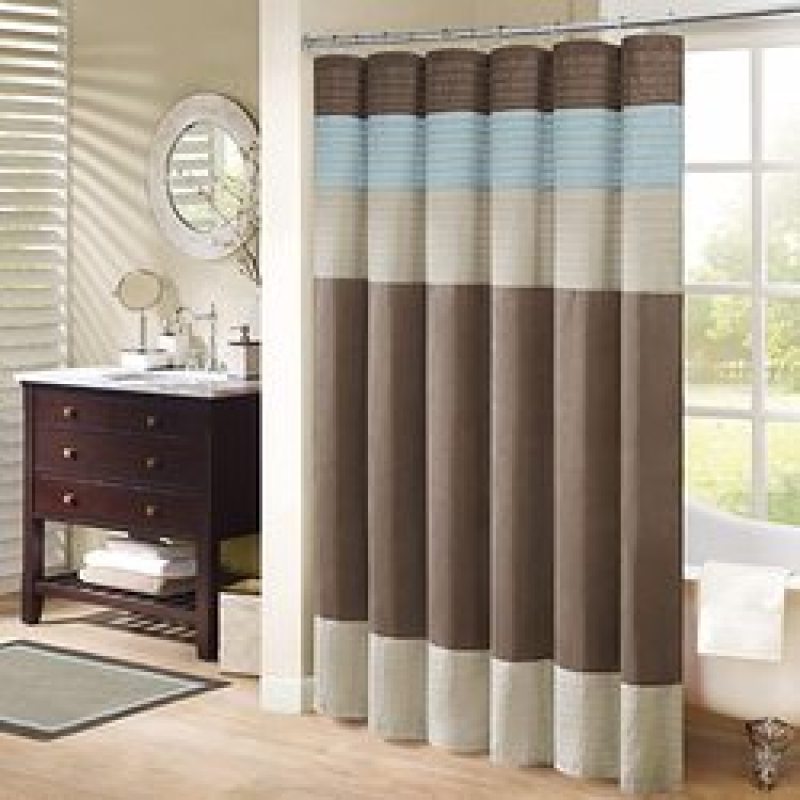 Bathroom shower rayon stitching stripe modern microfiber shower curtain,Extra Long Shower Curtain With Small Eyelet