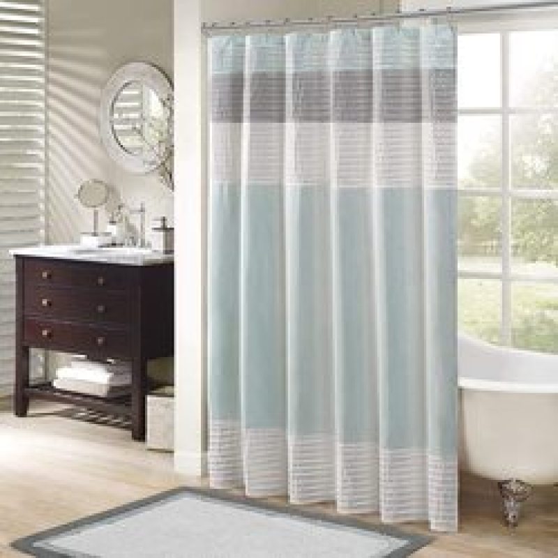 Bathroom shower rayon stitching stripe modern microfiber shower curtain,Extra Long Shower Curtain With Small Eyelet