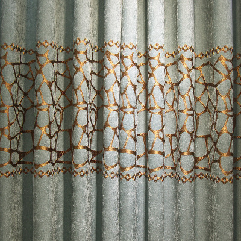 European Home Accessories Embroidered Hospital Insulated Grommet Modern Woven Blackout Curtain Fabric Flat Window Hotel Office
