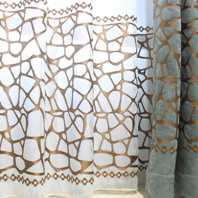 European Home Accessories Embroidered Hospital Insulated Grommet Modern Woven Blackout Curtain Fabric Flat Window Hotel Office