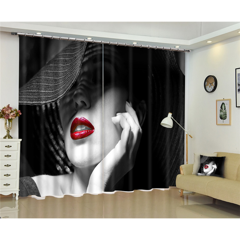 Curtains Bedroom modern Luxury Blackout 3D Window Curtains For Living Room,Customized size pillowcase/