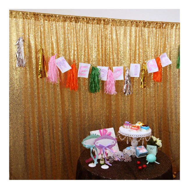 Rideaux En Paillette, Wholesale Wedding Banquet Sequins Background Backdrop Valance Decoration Romantic Sequins Curtain/