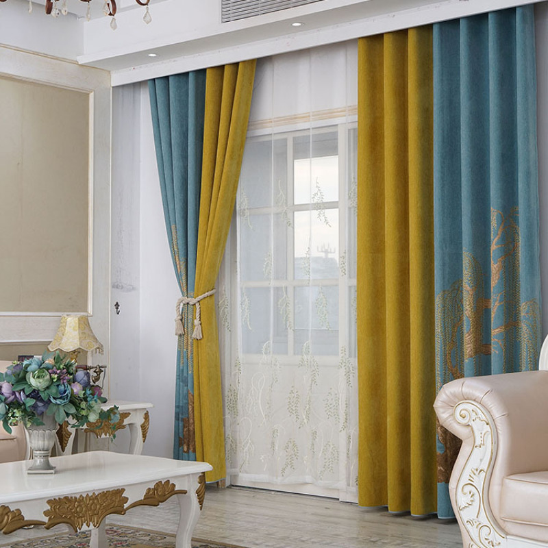 European Home Accessories Jacquard Curtain And Drapes,Cheap Living Room Sets Window Curtain Print Patterns Curtains%