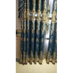 Royal Luxury Curtains With Attached Valance, European Luxury Window Embroidered Curtains/