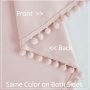 Opaque pink ball tassel curtains for bedroom, living room, insulation, window treatment&