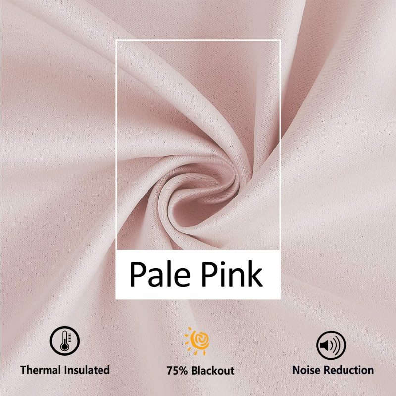 Opaque pink ball tassel curtains for bedroom, living room, insulation, window treatment&